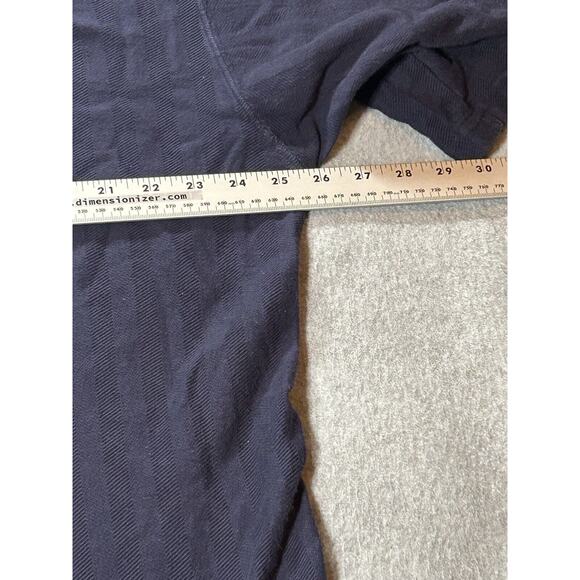 Carhartt Henley Shirt Mens Large Navy Blue Short Sleeve Textured Design Buttons - Picture 3 of 9